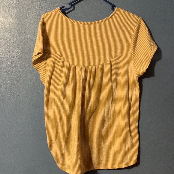 Like new yellow and white striped top - Picture 3 of 6